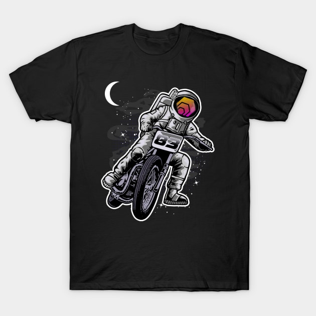 Astronaut Motorbike HEX Coin To The Moon Crypto Token Cryptocurrency Wallet Birthday Gift For Men Women Kids T-Shirt by Thingking About